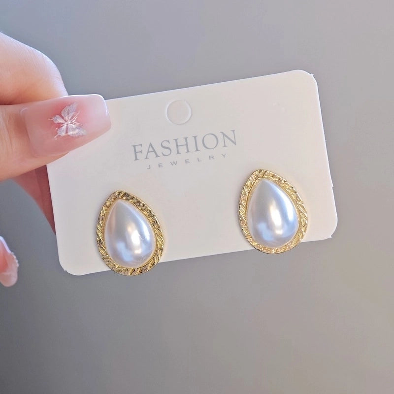 10 Pieces Minimalist Heart Shape Flower Bow Knot Imitation Pearl Alloy Rhinestone Irregular Women\'S Earrings 1 Pair