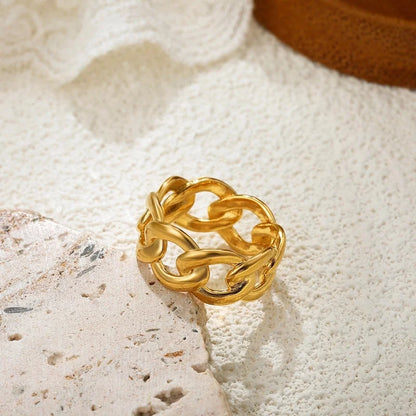 IG Style Elegant Geometric Copper Mixed Metal Rings