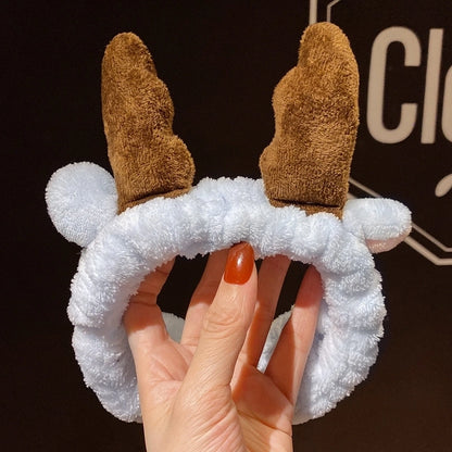 Cat Ears Hair Band Hair Band Korean Plush Internet Celebrity Rabbit Ear Hair Accessories Bow Face Wash Hair Band