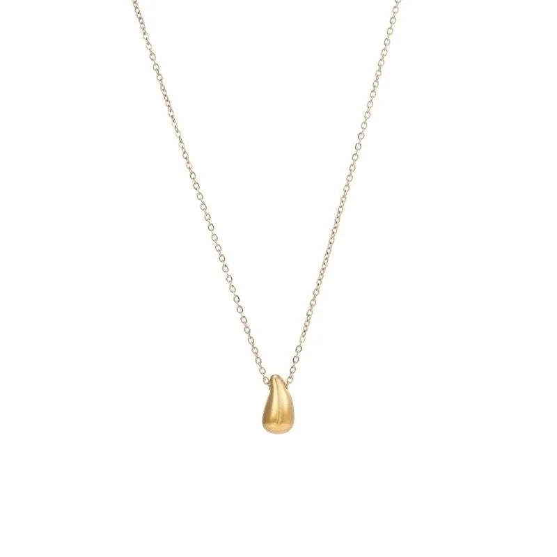 304 Stainless Steel 18K Gold Plated Vintage Style Plating Water Droplets Pendant Necklace