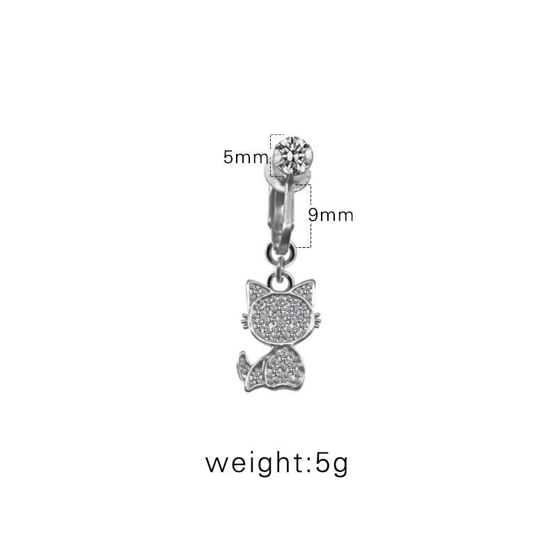 Casual Retro Minimalist Animal Starry Sky Moon Stainless Steel Alloy Copper White Gold Plated Gold Plated Rhinestones Belly Ring In Bulk