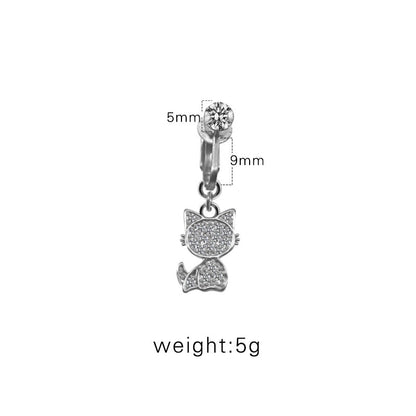 Casual Retro Minimalist Animal Starry Sky Moon Stainless Steel Alloy Copper White Gold Plated Gold Plated Rhinestones Belly Ring In Bulk
