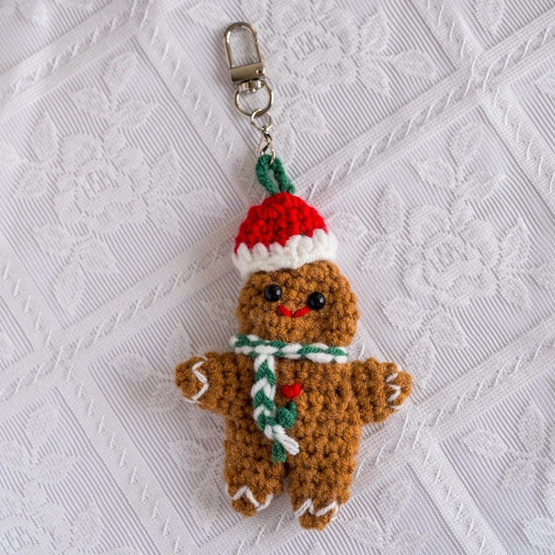 Cute Gingerbread Plush Christmas Bag Pendant Keychain