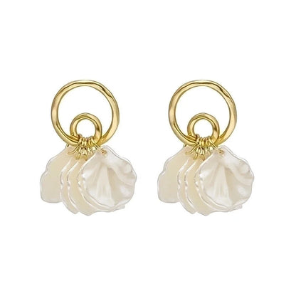1 Pair Fashion Flower Alloy Plating Artificial Pearls Women\'s Drop Earrings