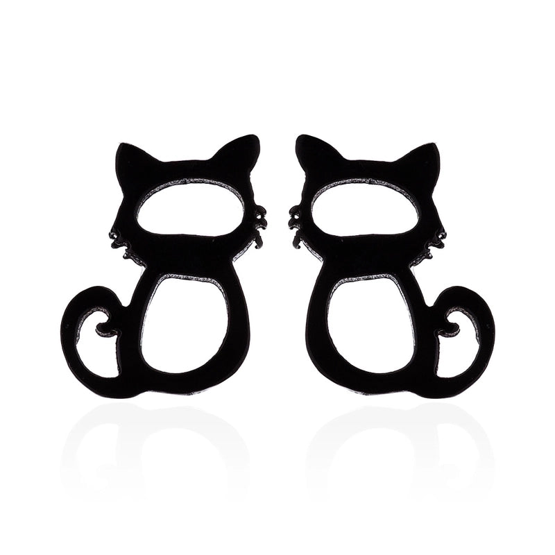 Minimalist Dog Cat Plating 304 Stainless Steel Stainless Steel Earrings