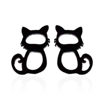 Minimalist Dog Cat Plating 304 Stainless Steel Stainless Steel Earrings
