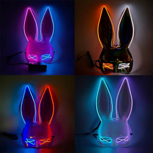 Qualified Glowing Bunny Girl Mask Glowing Mask Cool Costume Mask Party Ball Halloween Costume Prop
