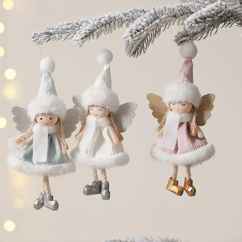 Christmas Little Angel Girl Pendant Plush Doll Ornament Christmas Tree Decoration