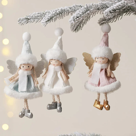 Christmas Little Angel Girl Pendant Plush Doll Ornament Christmas Tree Decoration