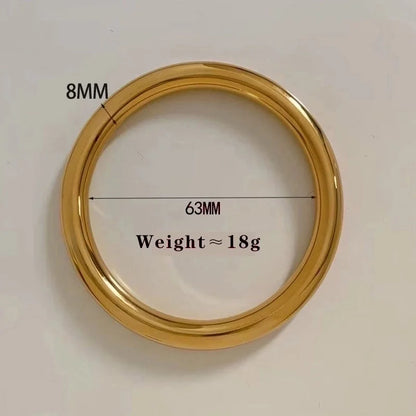 3 Pieces Modern Style Solid Color 304 Stainless Steel 16K Gold Plated White Gold Plated Gold Plated Bangle In Bulk