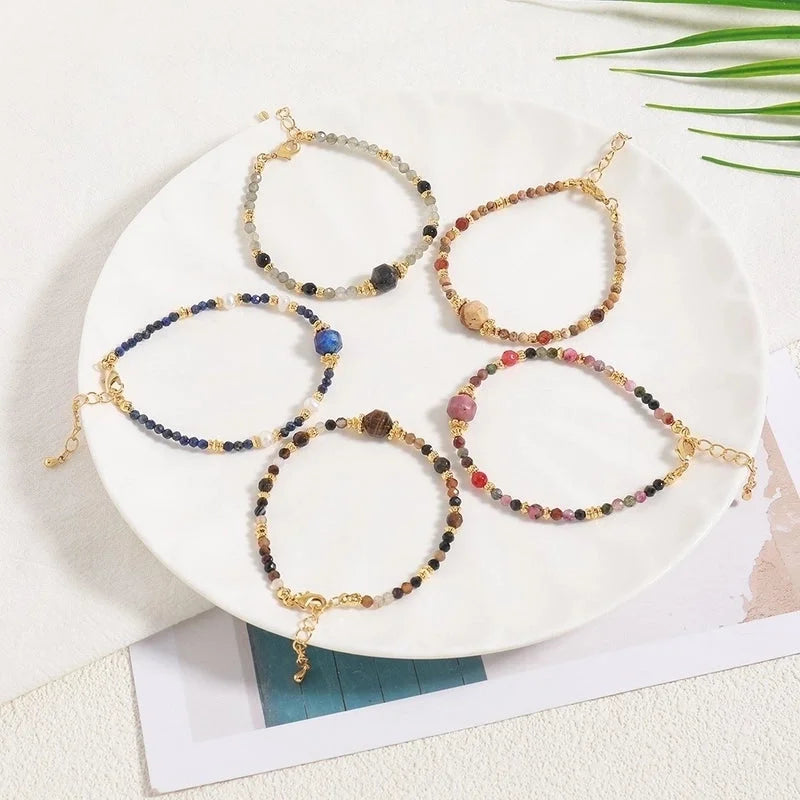 Natural Stone Copper Beaded Irregular Bracelets