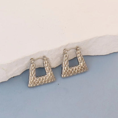 1 Pair Minimalist Round Square Heart Shape 304 Stainless Steel Earrings