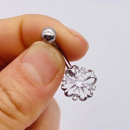 1 Piece Fashion Star Heart Shape Butterfly Stainless Steel Inlay Zircon Belly Ring