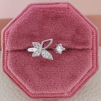 1 Piece Fashion Butterfly Copper Inlay Zircon Open Ring