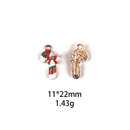 10 PCS/Package Zinc Alloy Christmas Tree Santa Claus Christmas Socks Pendant Jewelry Accessories