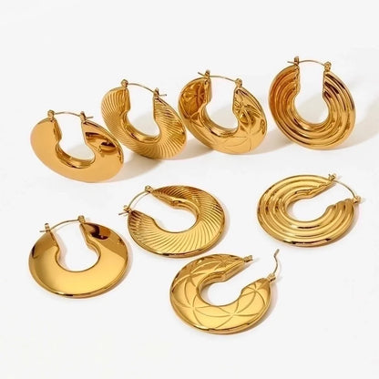 1 Pair Modern Style Minimalist Classic Style U Shape Plating 304 Stainless Steel 16K Gold Plated White Gold Plated Gold Plated Earrings