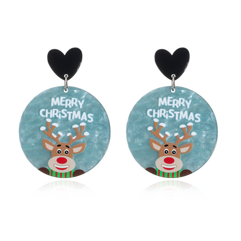 Christmas Earrings Christmas Old Man Bell Snowman Earrings Studs