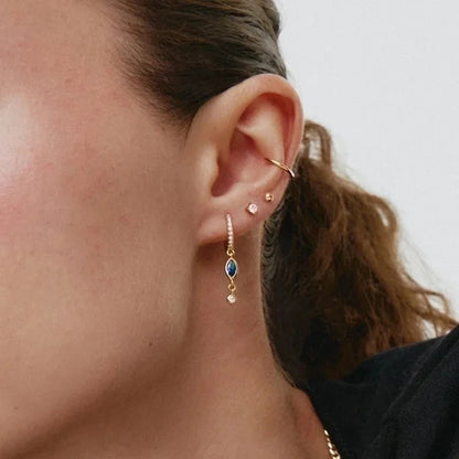 1 Pair Ig Style Horse Eye Inlay Copper Zircon Drop Earrings