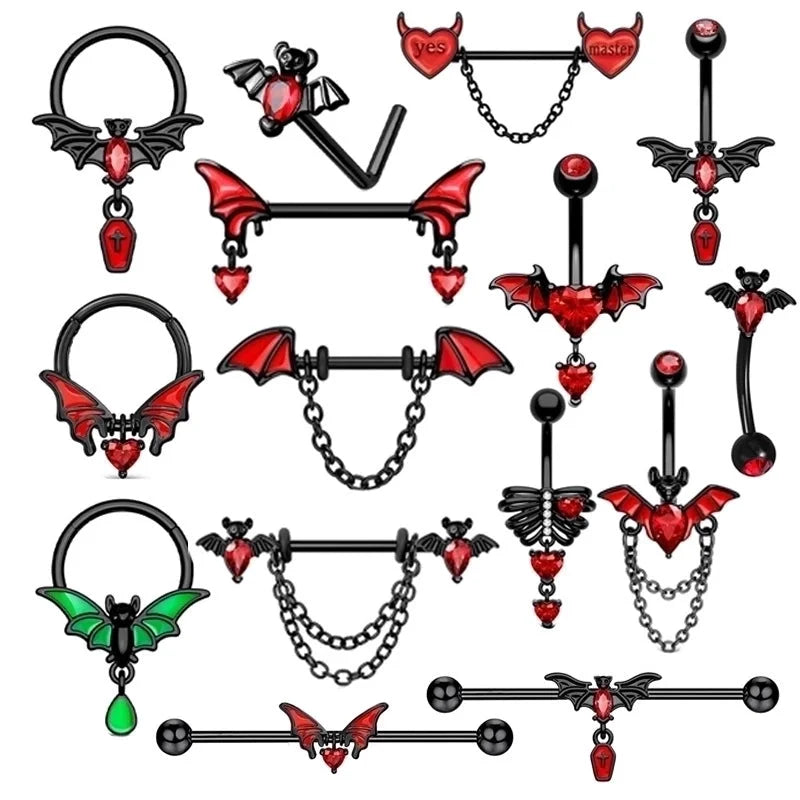 1 Piece Belly Rings Minimalist Heart Shape Copper Inlay Rhinestones Nipple Rings & Studs Belly Rings