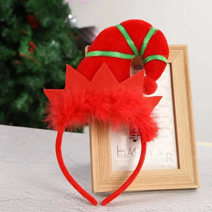 European And American Children's Hair Accessories Elves Hat Christmas Hairband Halloween Funny European And American LED Light Headdress Spot