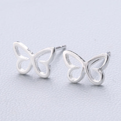 1 Pair Fashion Star Heart Shape Fish Tail Sterling Silver Plating Ear Studs