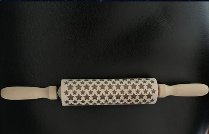 Christmas Cute Christmas Tree Snowflake Elk Wood Rolling Pin 1 Piece