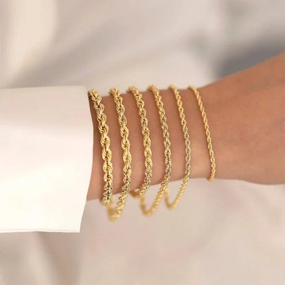 Minimalist Geometric 316L Stainless Steel 18K Gold Plated Bracelets In Bulk