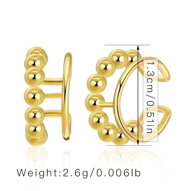 Retro Minimalist C Shape Copper Plating Inlay Zircon Ear Cuffs 1 Pair