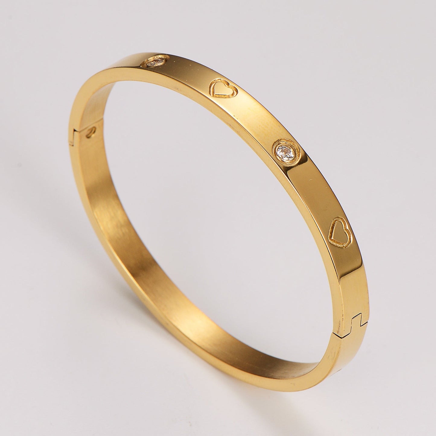 Expressive Heart Stainless Steel Electroplating Bangles