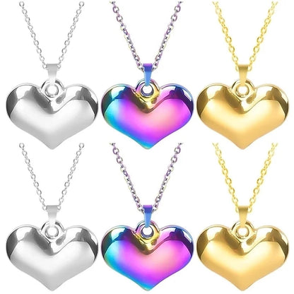 Minimalist Classic Style Heart Shape 304 Stainless Steel Plating Pendant Necklace