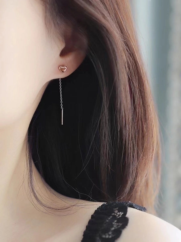 1 Pair Fashion Heart Shape Plating 304 Stainless Steel 18K Gold Plated Stainless Steel Earrings