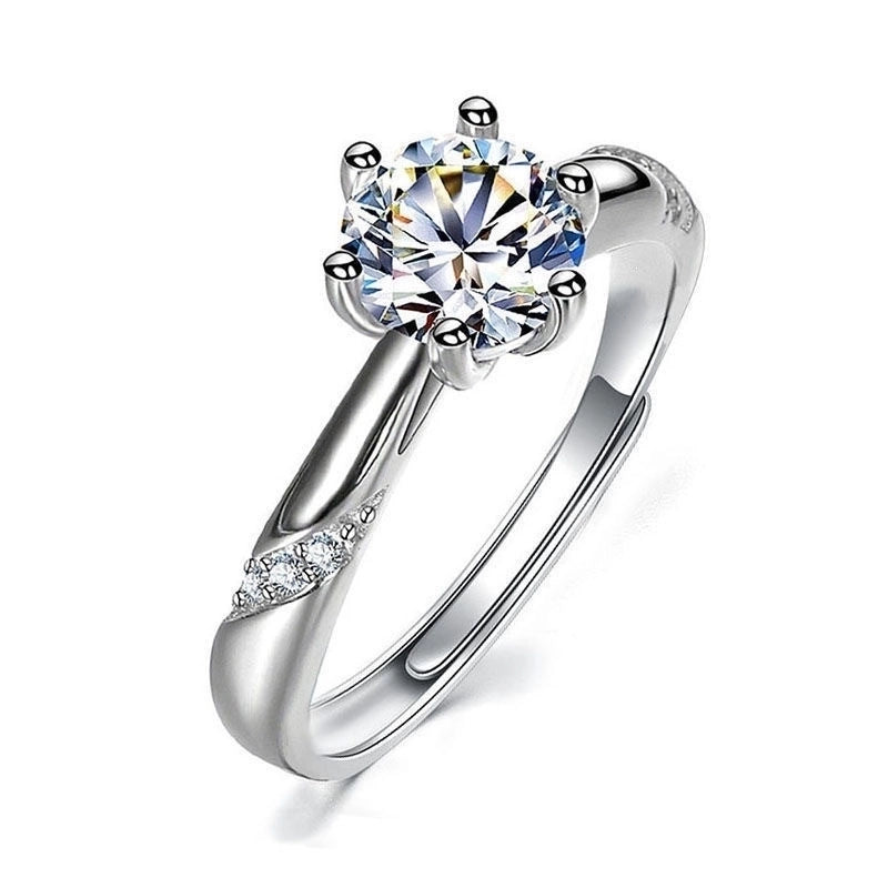 Minimalist Round Copper Inlay Zircon Open Rings