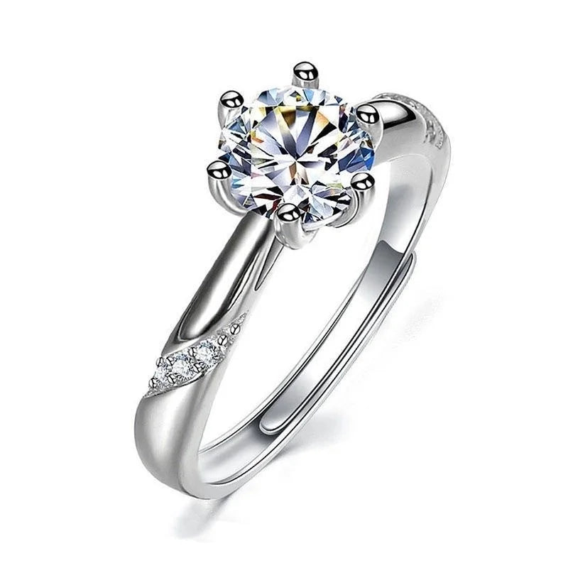 Minimalist Round Copper Inlay Zircon Open Rings