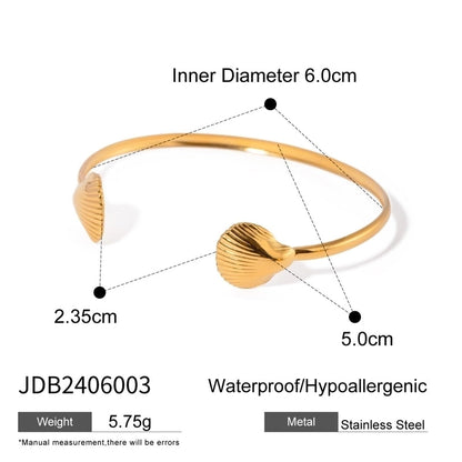 Beach Scallop 304 Stainless Steel Bangle In Bulk