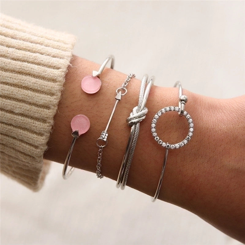 Vintage Style Punk Minimalist Moon Leaves Arrow Alloy Gold Plated Silver Plated Artificial Diamond Rhinestones Bracelets Bangle In Bulk