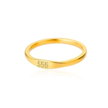1 Piece Minimalist Number Stainless Steel Inlaid Gold Rings