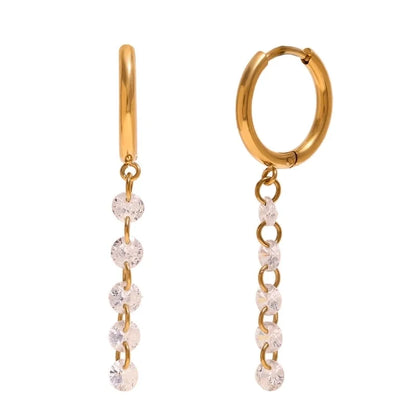 1 Pair Minimalist Geometric 304 Stainless Steel 18K Gold Plated Drop Earrings