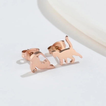 1 Pair Fashion Animal 304 Stainless Steel 18K Gold Plated Ear Studs