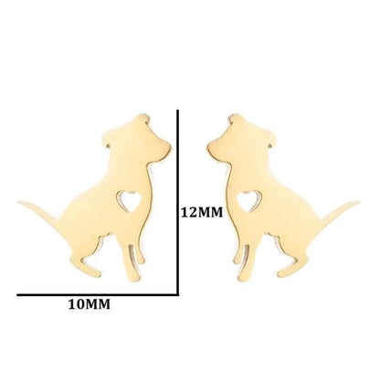 Minimalist Dog Cat Plating 304 Stainless Steel Stainless Steel Earrings