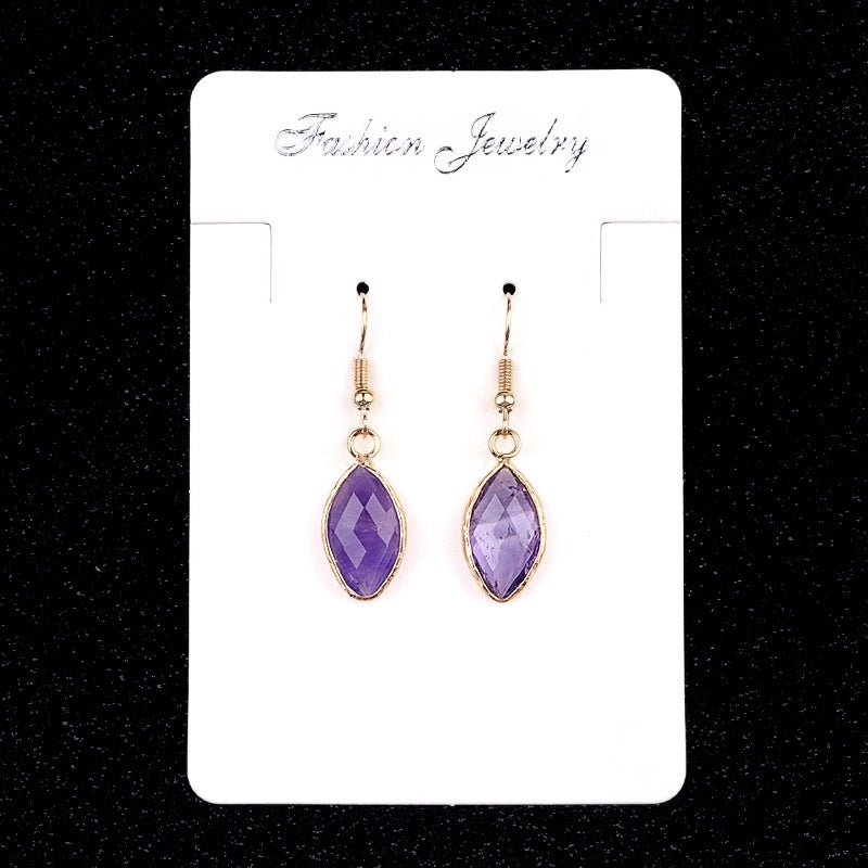 1 Pair Vintage Style Classic Style Geometric Polishing Artificial Crystal Semi-precious Stone Tiger Eye Drop Earrings