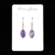 1 Pair Vintage Style Classic Style Geometric Polishing Artificial Crystal Semi-precious Stone Tiger Eye Drop Earrings