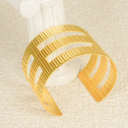 IG Style Solid Color 304 Stainless Steel 18K Gold Plated Bangle In Bulk Stainless Steel Bracelets
