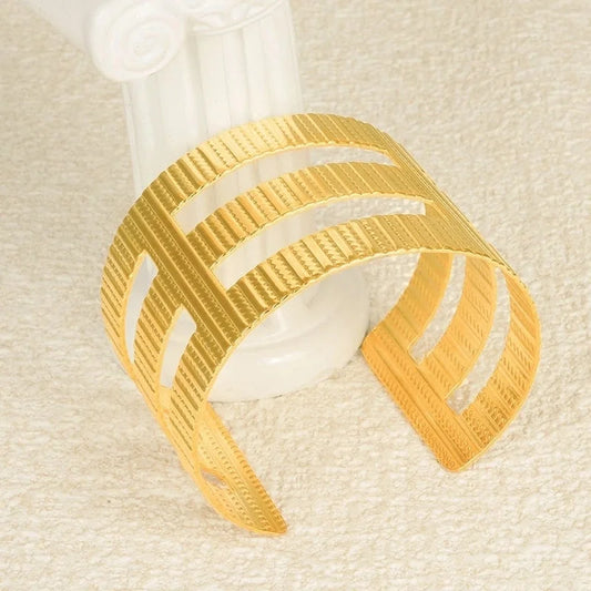 IG Style Solid Color 304 Stainless Steel 18K Gold Plated Bangle In Bulk Stainless Steel Bracelets