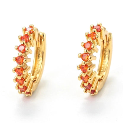 Geometric Plating Metal Zircon Copper Earrings