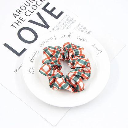 Christmas Cute Women's Color Block Rib-Knit Hair Tie