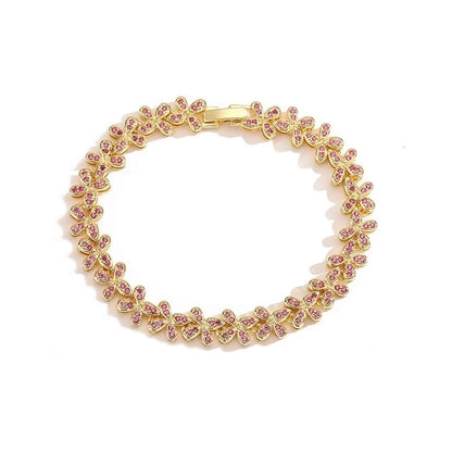 Copper 18K Gold Plated Plating Inlay Butterfly Zircon Bracelets Necklace