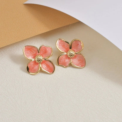 1 Pair Casual Pastoral Minimalist Flower 304 Stainless Steel Ear Studs
