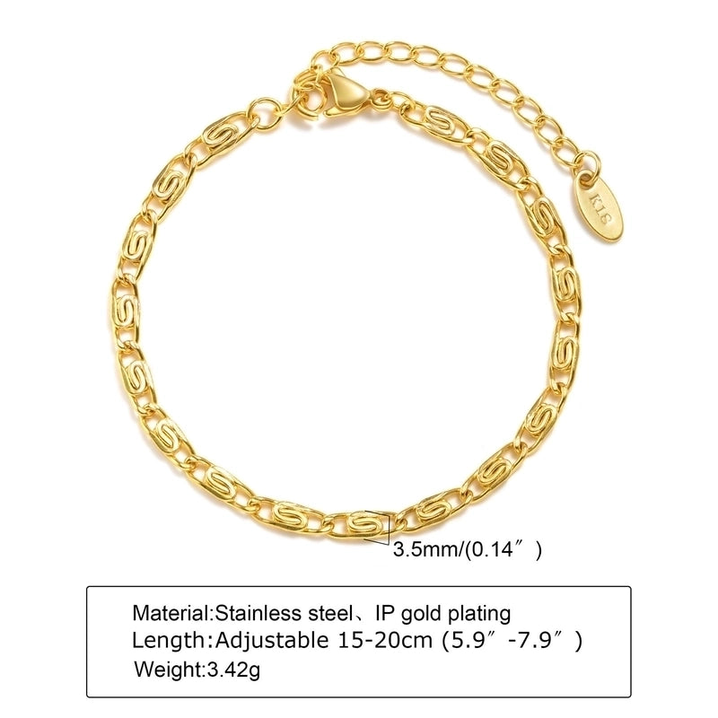 Casual Minimalist Solid Color 304 Stainless Steel 18K Gold Plated Bracelets In Bulk