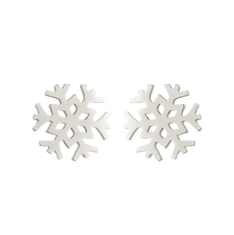 1 Pair Fashion Snowflake Plating 304 Stainless Steel 18K Gold Plated Ear Studs