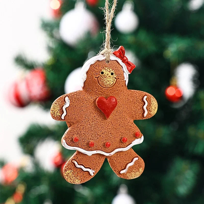 Christmas Cute Gingerbread Resin Party Festival Hanging Ornaments